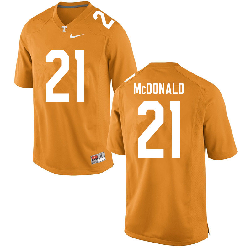 Men #21 Tamarion McDonald Tennessee Volunteers College Football Jerseys Sale-Orange - Click Image to Close